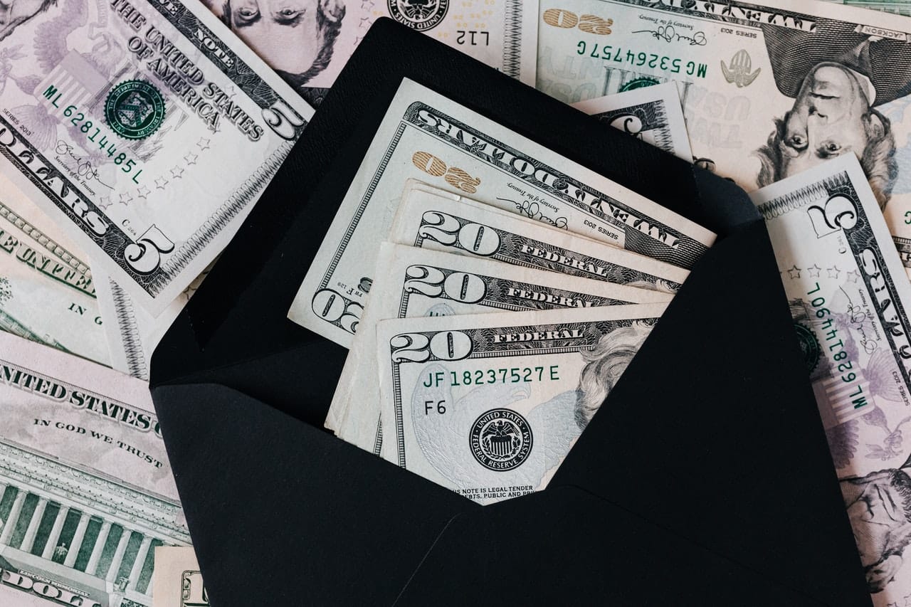 money in an envelope