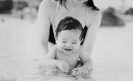 swim instructor with a kid